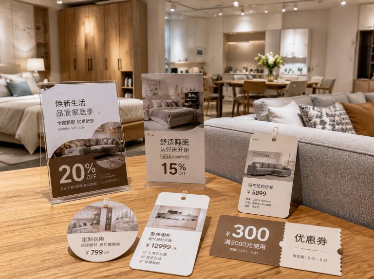 涞水县家具门店单页海报与吊牌